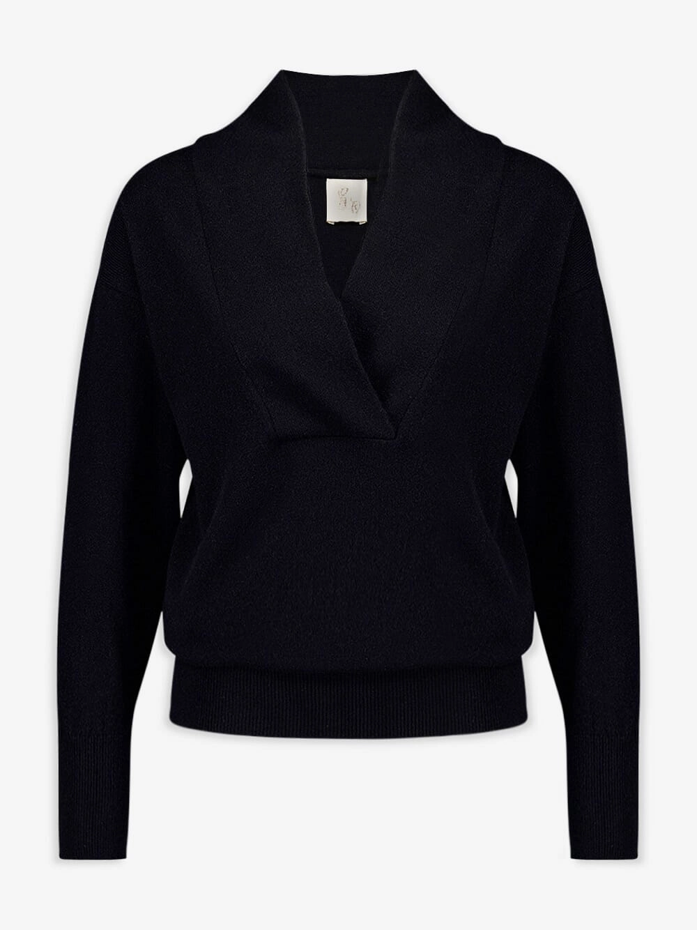 Talassa Black Crossed V-Neck Cashmere Sweater Knitwear Womens - women's knitwear cheap