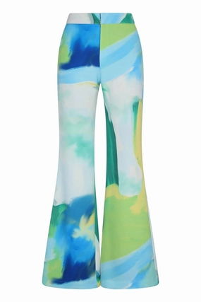 Tallo High-Waisted Flared Leg Pants In Print Bosco womens tailored trousers deal