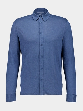 Taormina Blue Long-Sleeved Linen Shirt Suits Mens - men's suits outlet