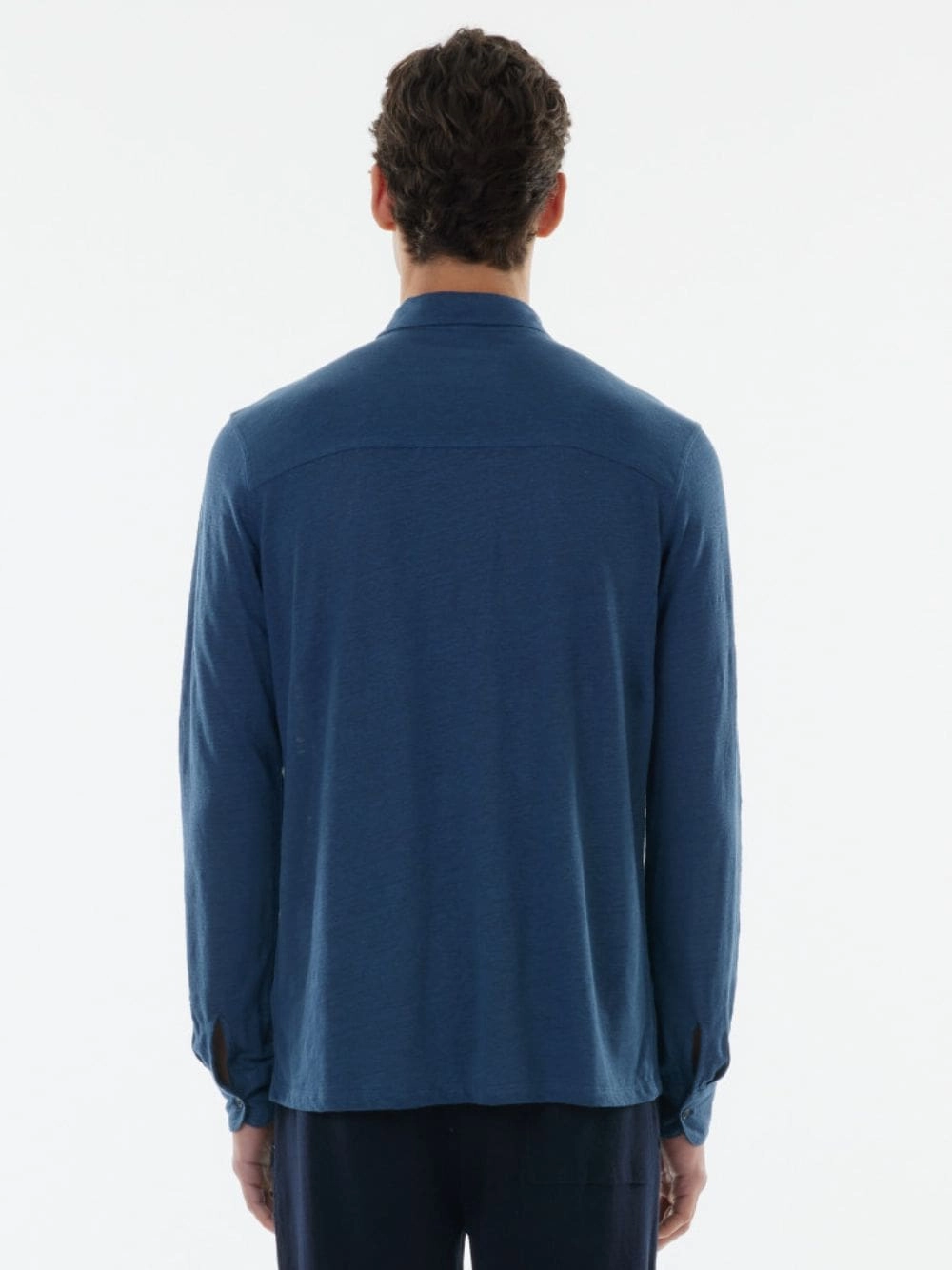 Taormina Blue Long-Sleeved Linen Shirt