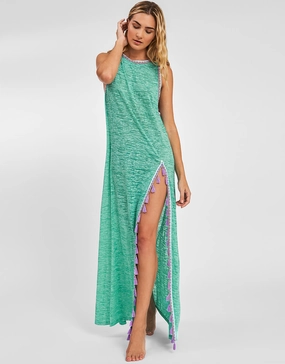 Tassel Slit Dress - Mint Swim Womens - swimwear sale