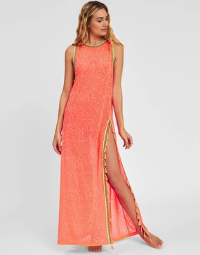 Tassel Slit Dress - Watermelon Swim Womens - swimwear sale