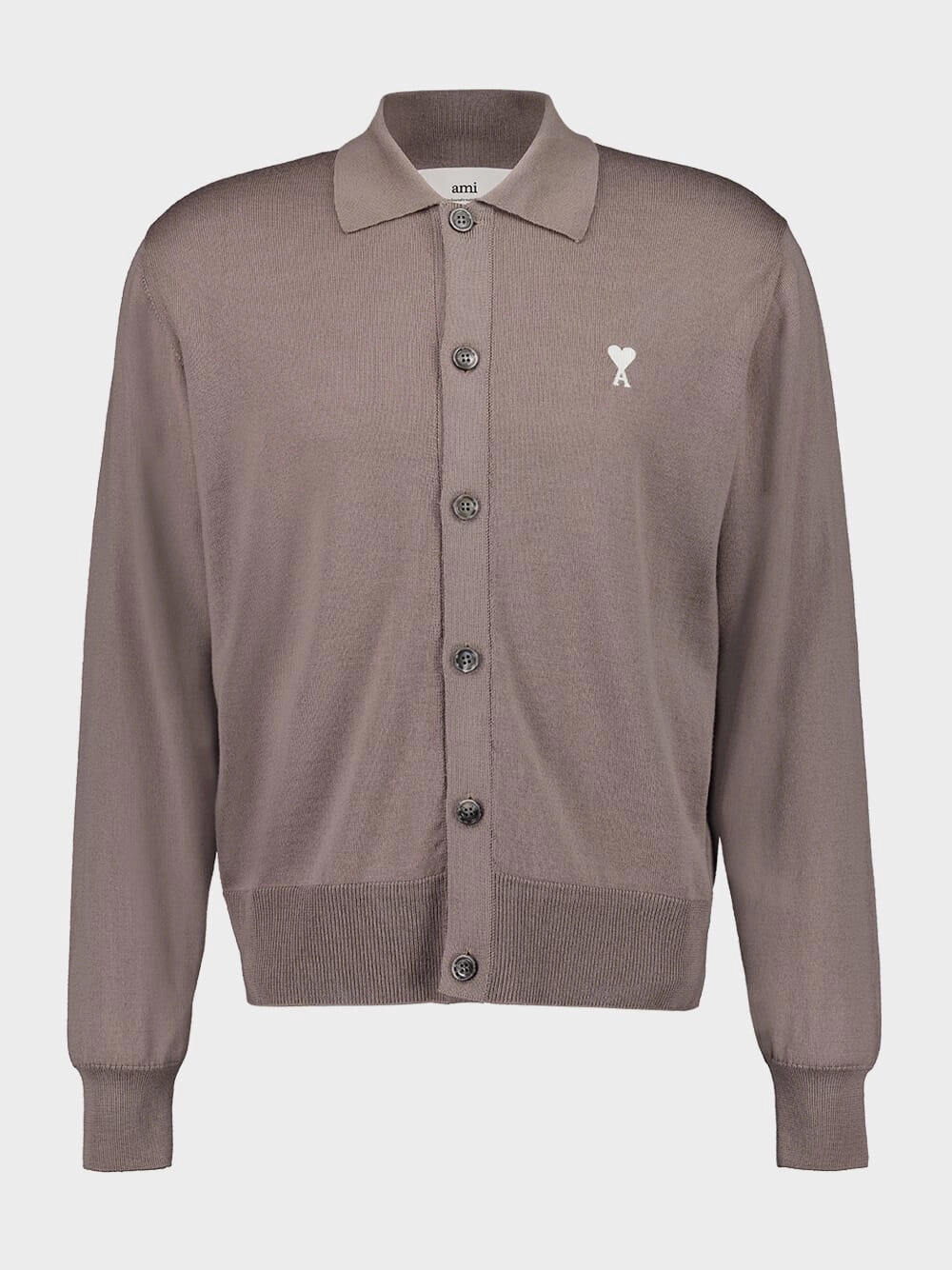 Taupe Buttoned Merino Wool Cardigan Knitwear Mens - men's sweaters sale