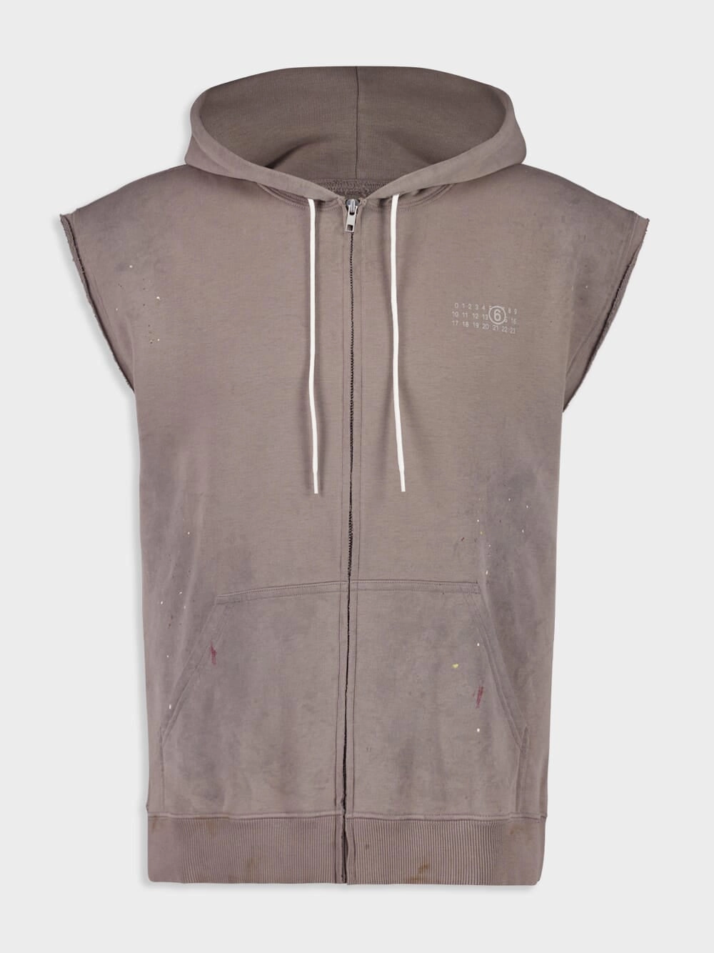 Taupe Sleeveless Hooded Sweat Jacket Tops Mens - thermal tops