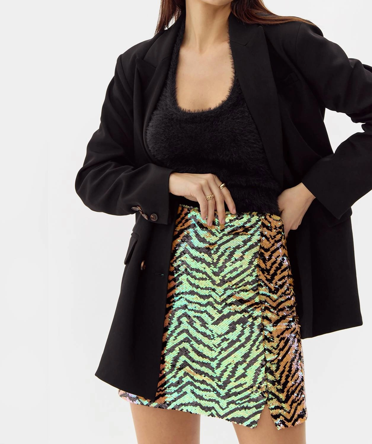Taylor Sequins Animal Mini Skirt