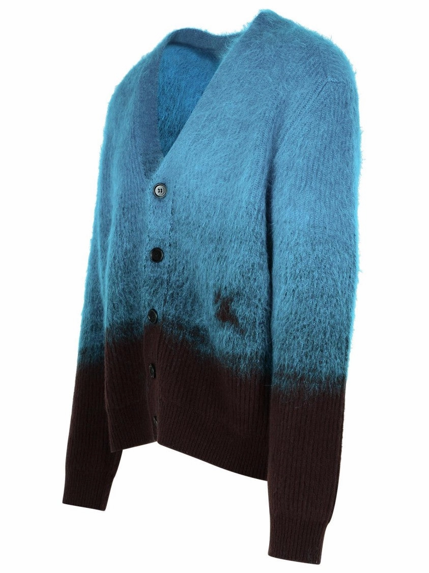 Teal Wool Blend Cardigan