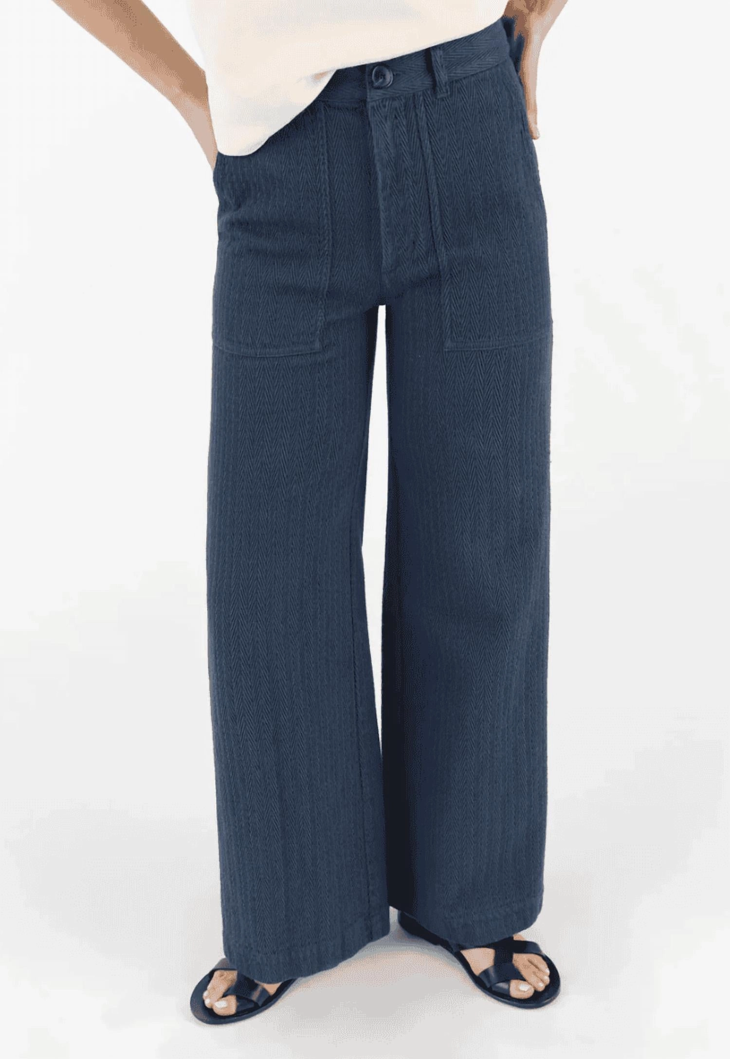 Temescal Textured Pants In Neptune womens capris online shop