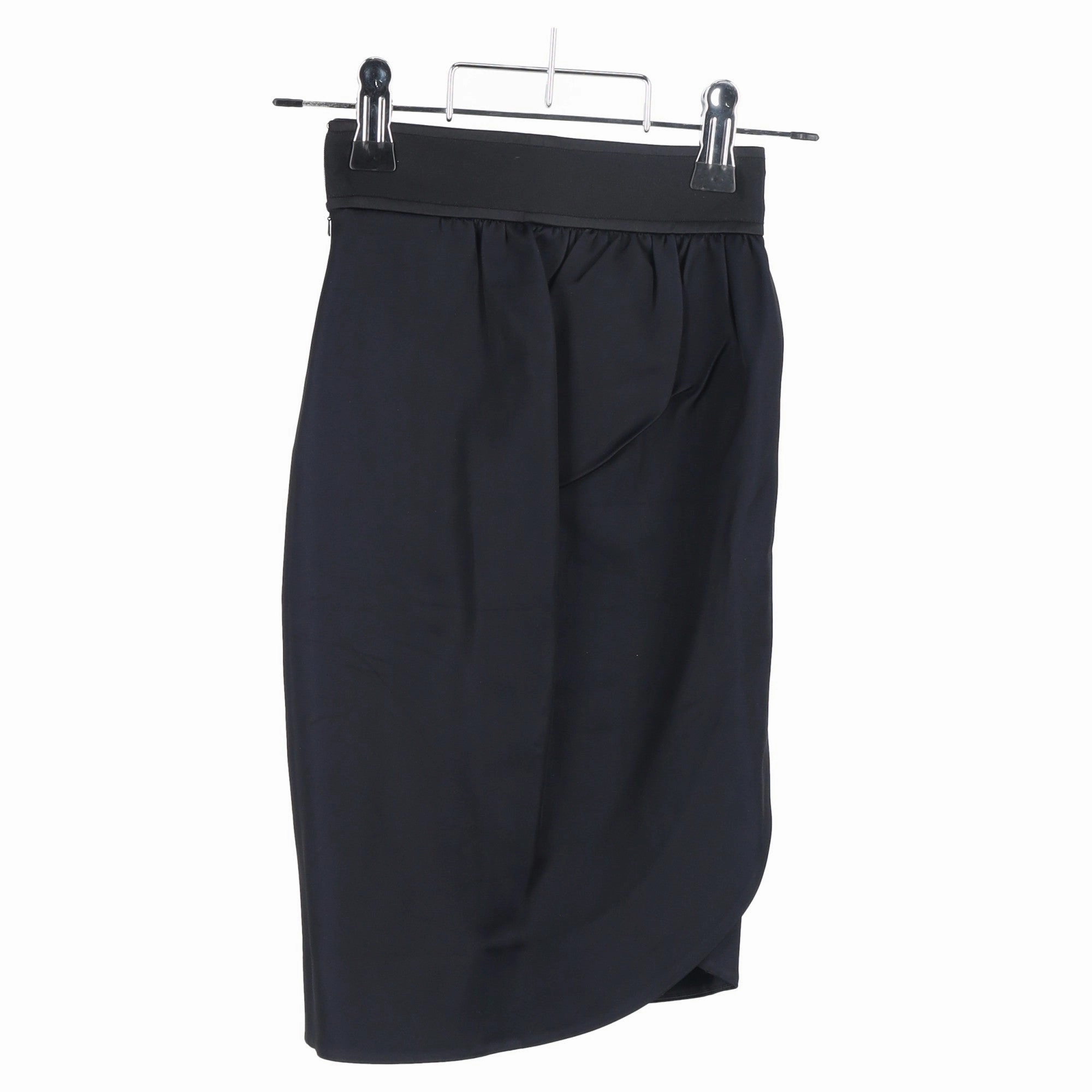 Temperley London Tulip Shape Midi Pencil Skirt in Black Satin