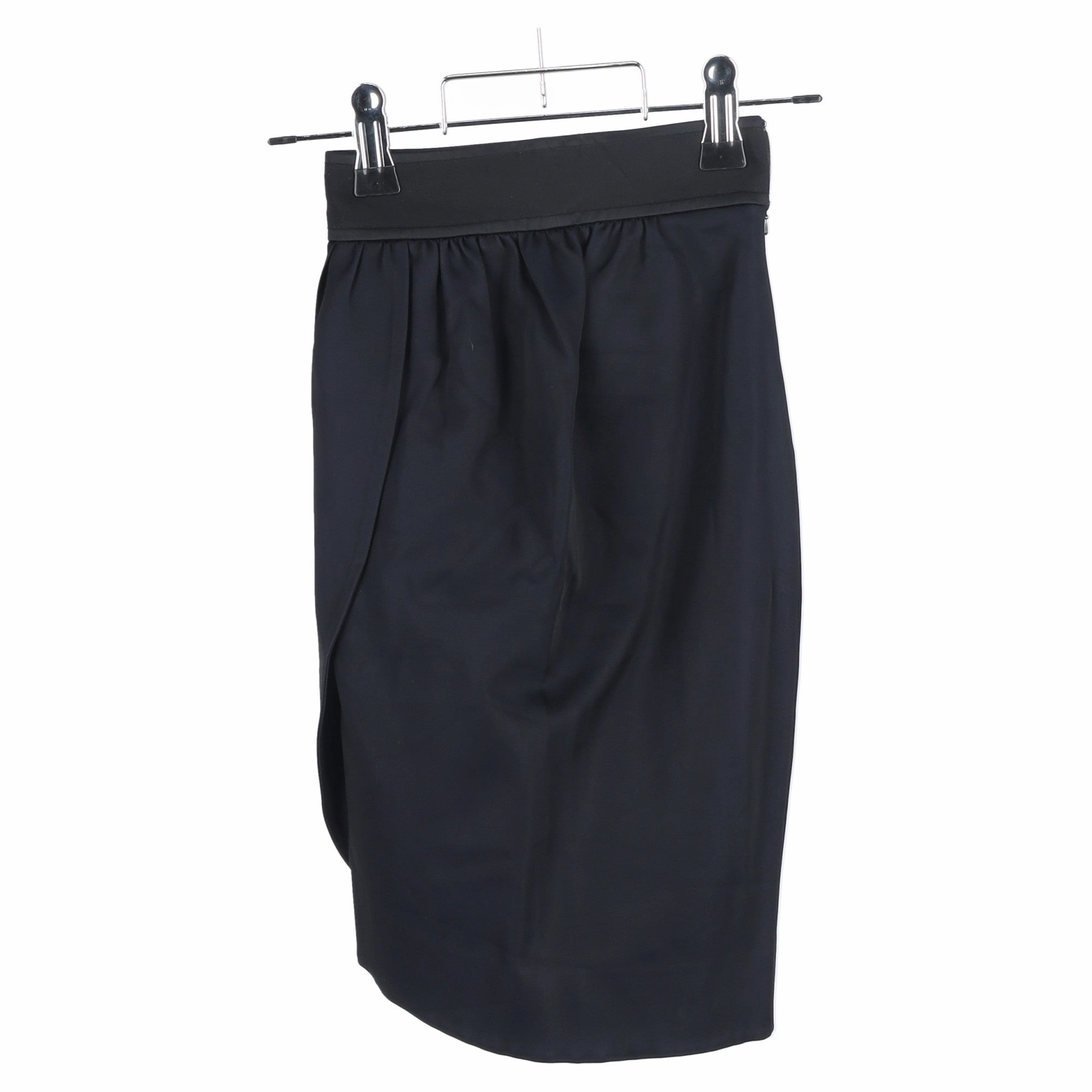 Temperley London Tulip Shape Midi Pencil Skirt in Black Satin