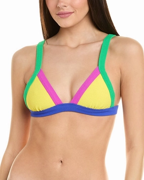 Terez Textured Banded Triangle Top Swim Womens - tie-side bikinis