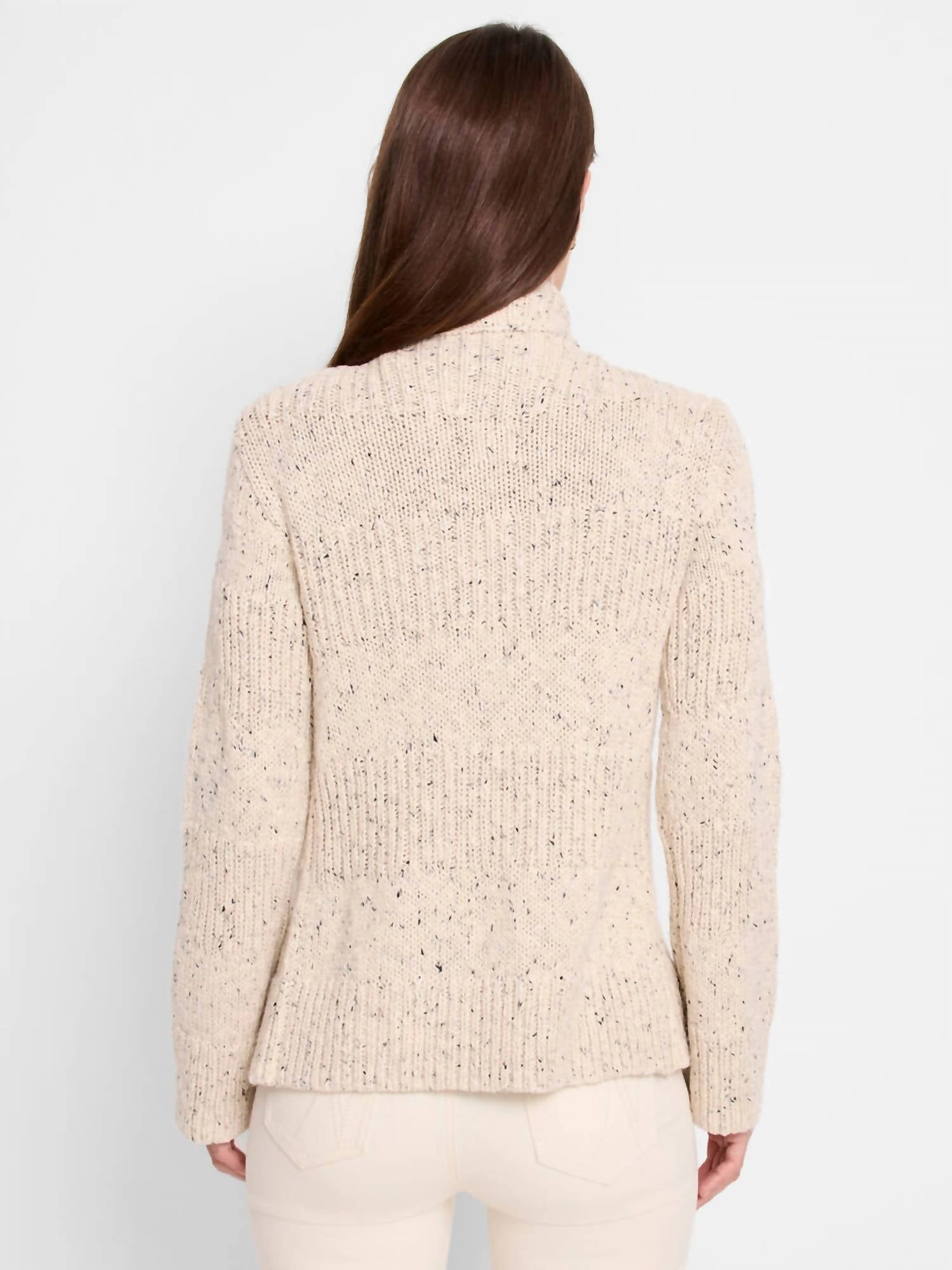 Texture Tweed Cardigan In Taupe
