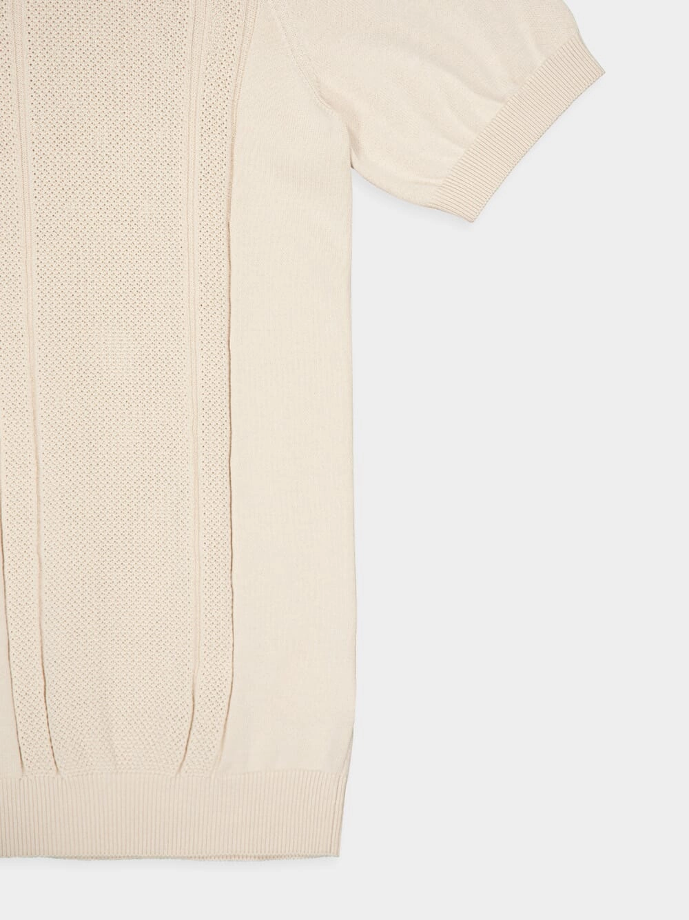 Textured Rib Knit Cotton Polo