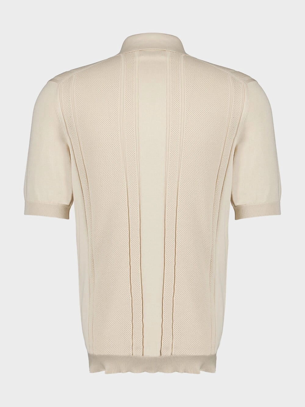 Textured Rib Knit Cotton Polo
