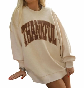 Thankful Corded Sweater In Cream Tops Womens - high-neck blouses