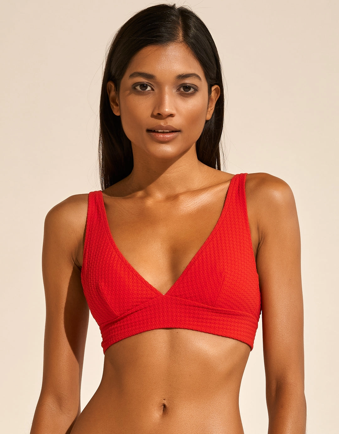 The Bloom Bralette Bikini Top - Radiant Red Swim Womens - beachwear discount