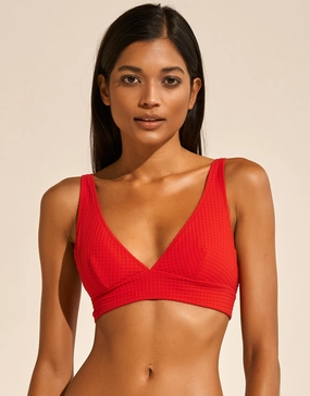 The Bloom Bralette Bikini Top - Radiant Red Swim Womens - beachwear discount