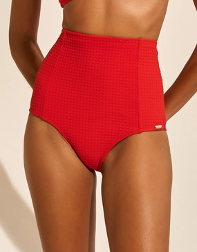 The Bloom High Waist Bikini Pant - Radiant Red Swim Womens - beachwear discount