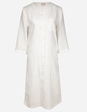 The White Collection Midi Beach Shirt - Natural White Swim Womens - bikinis clearance