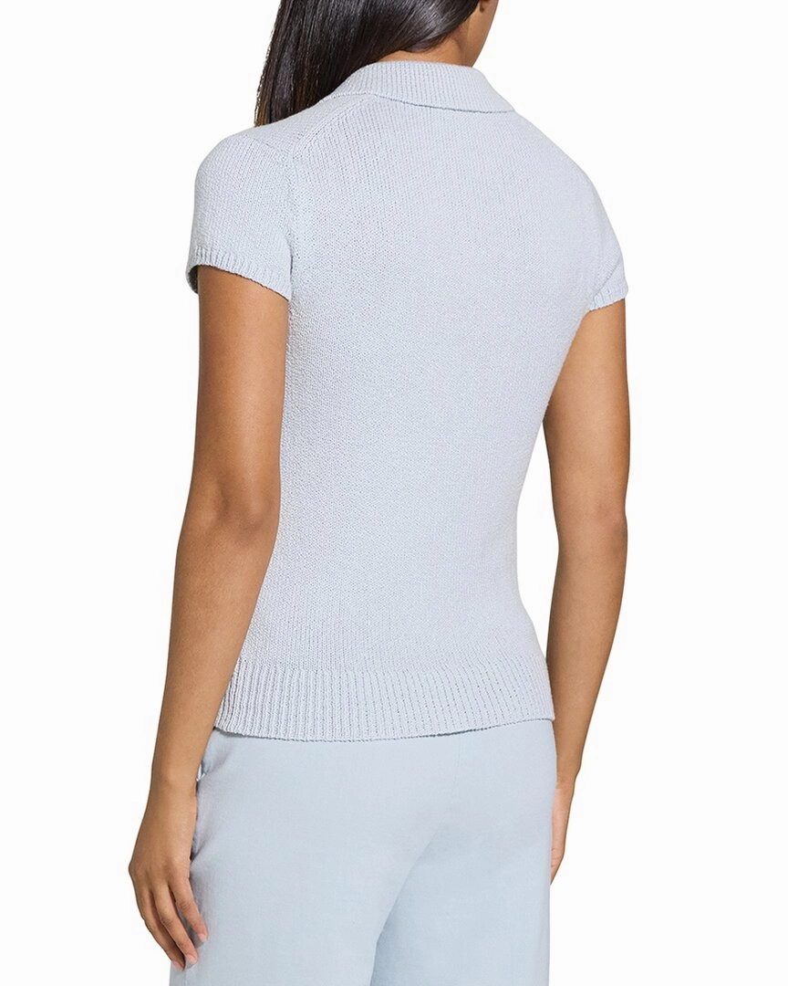 Theory Cap Sleeve Wool-Blend Polo Top