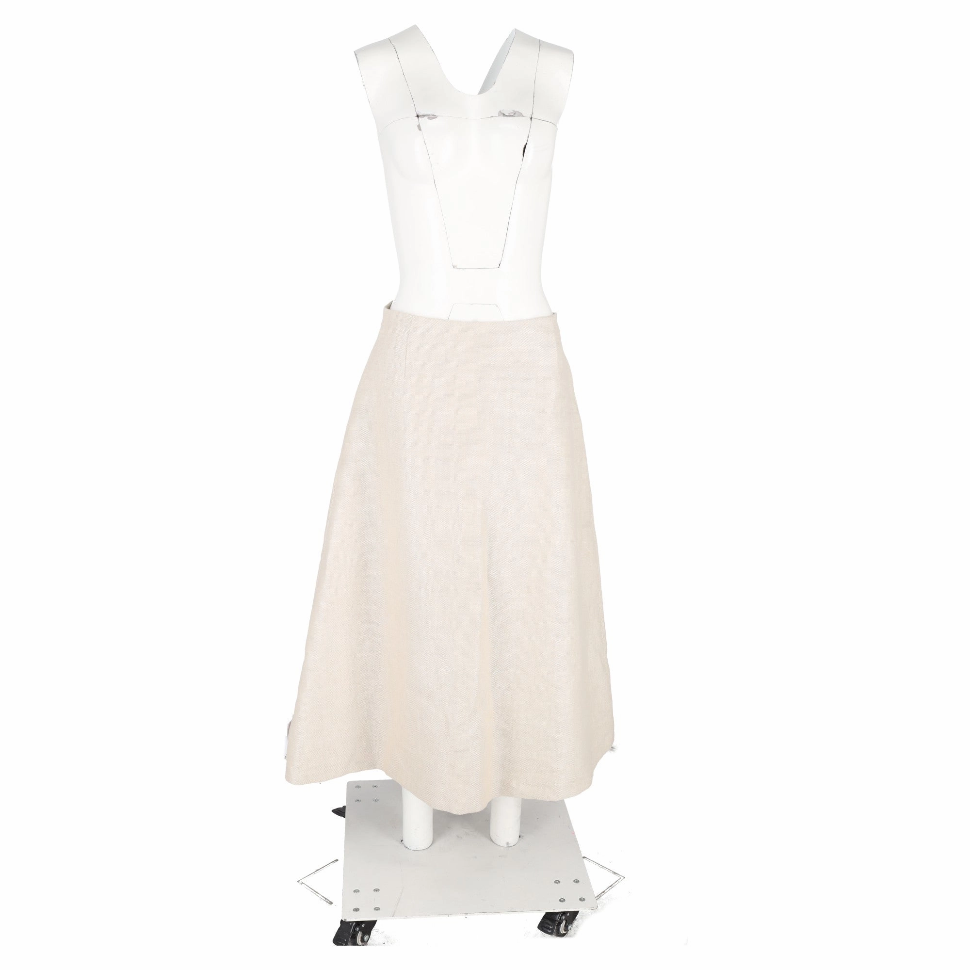 Theory Full Circle Midi Skirt in Beige Linen
