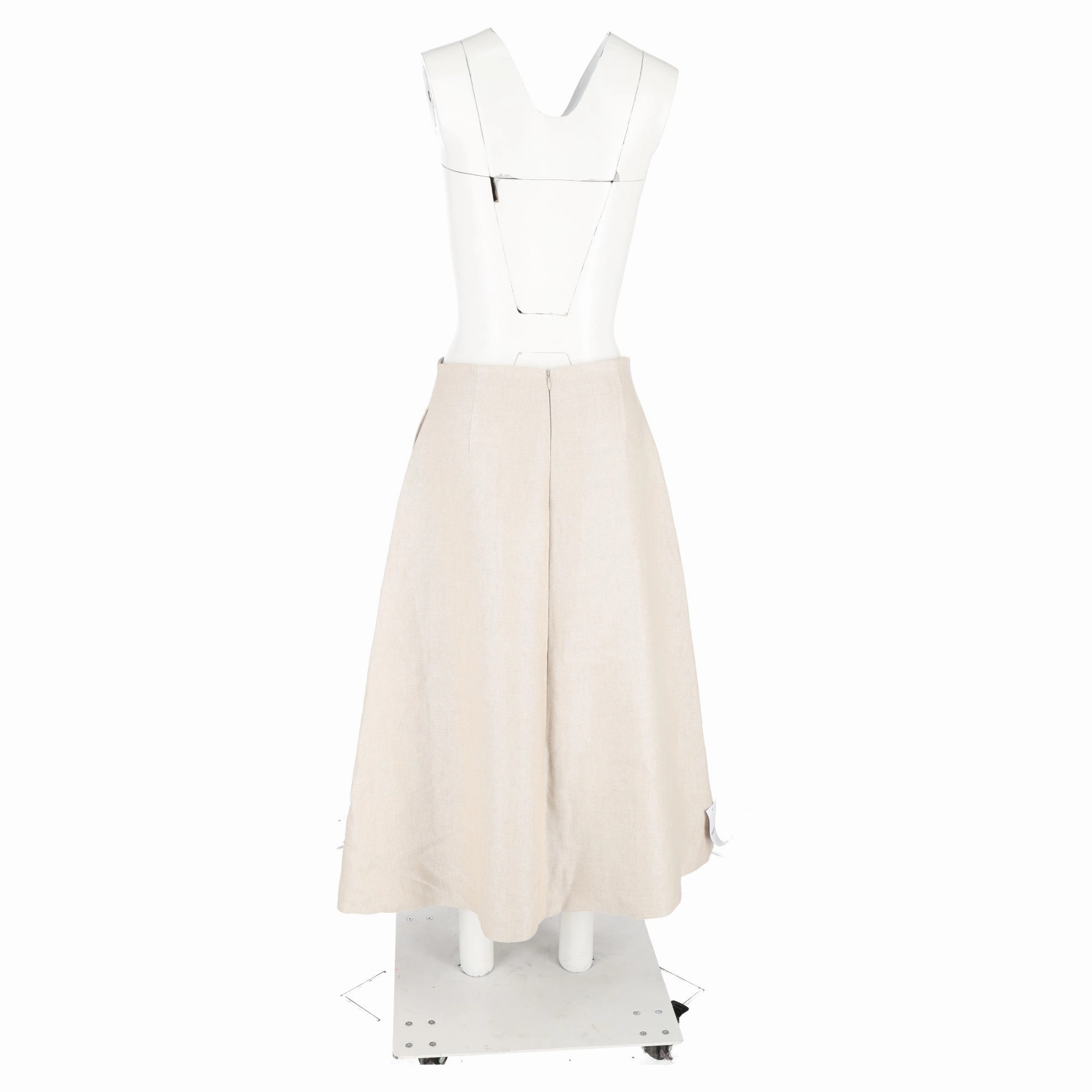 Theory Full Circle Midi Skirt in Beige Linen