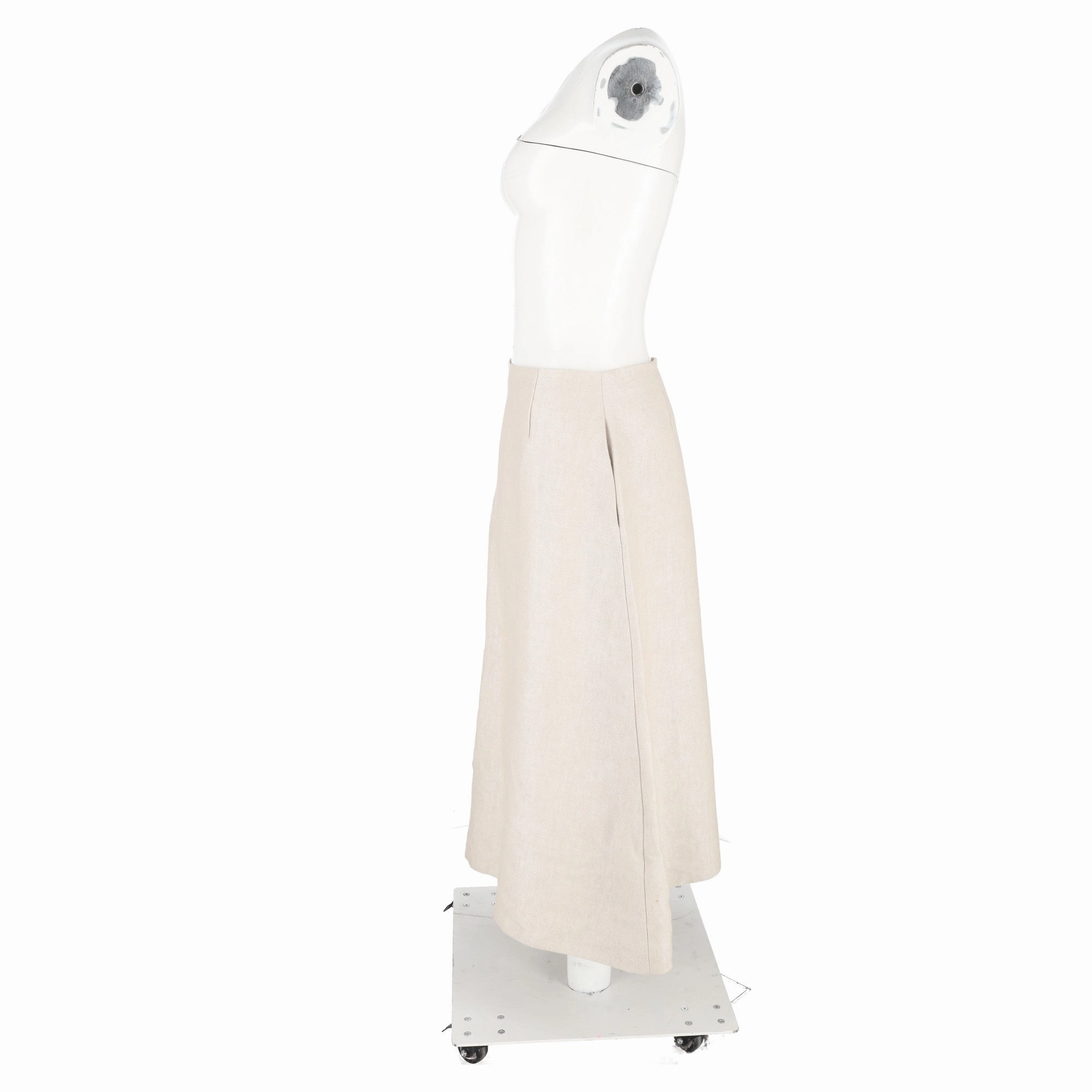 Theory Full Circle Midi Skirt in Beige Linen