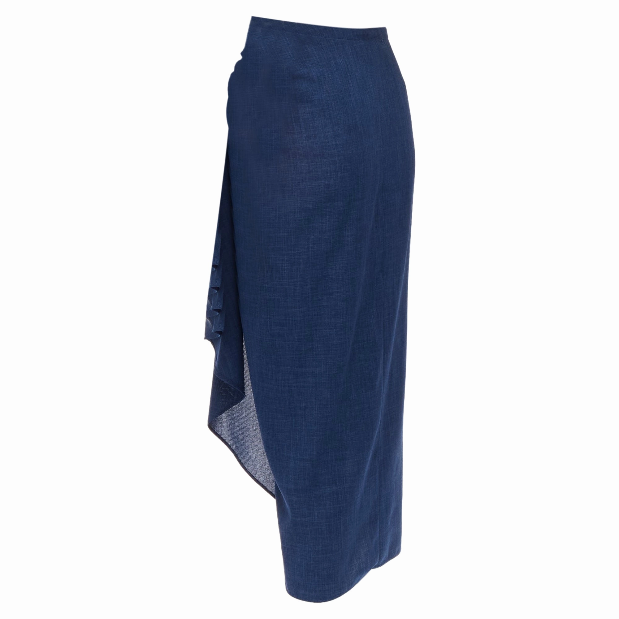 Thierry Mugler drape wrap waist button skirt