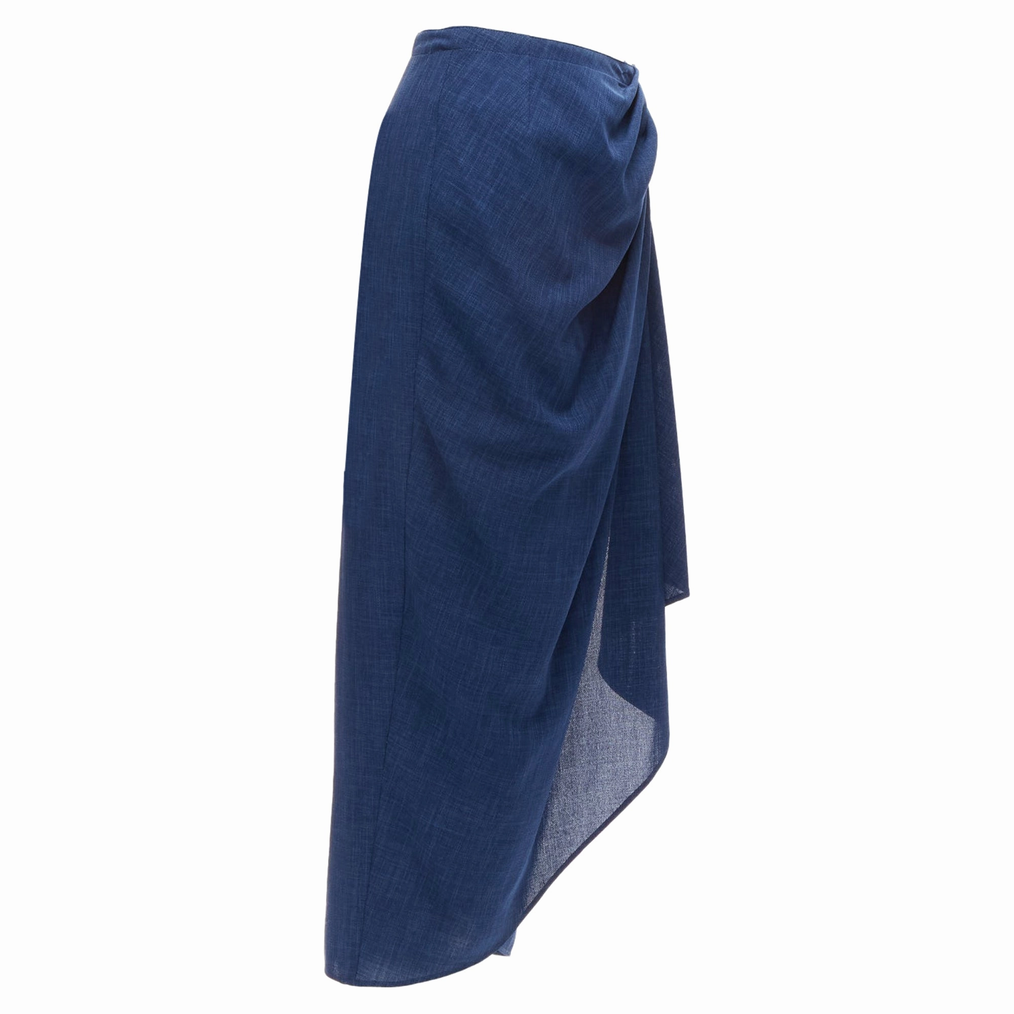 Thierry Mugler drape wrap waist button skirt