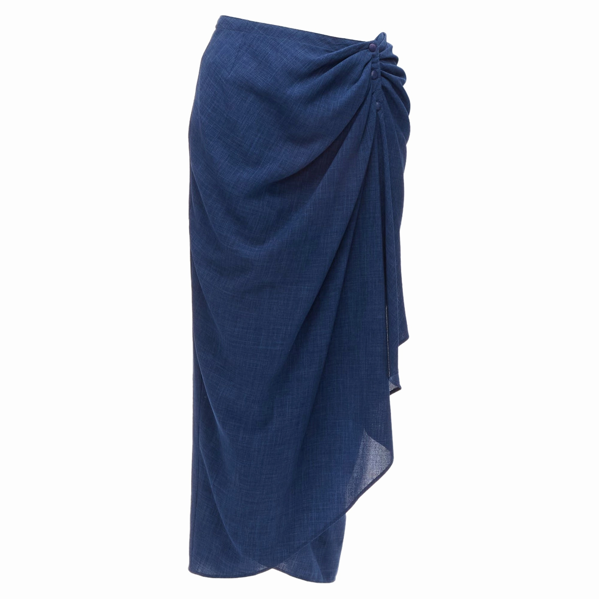 Thierry Mugler drape wrap waist button skirt