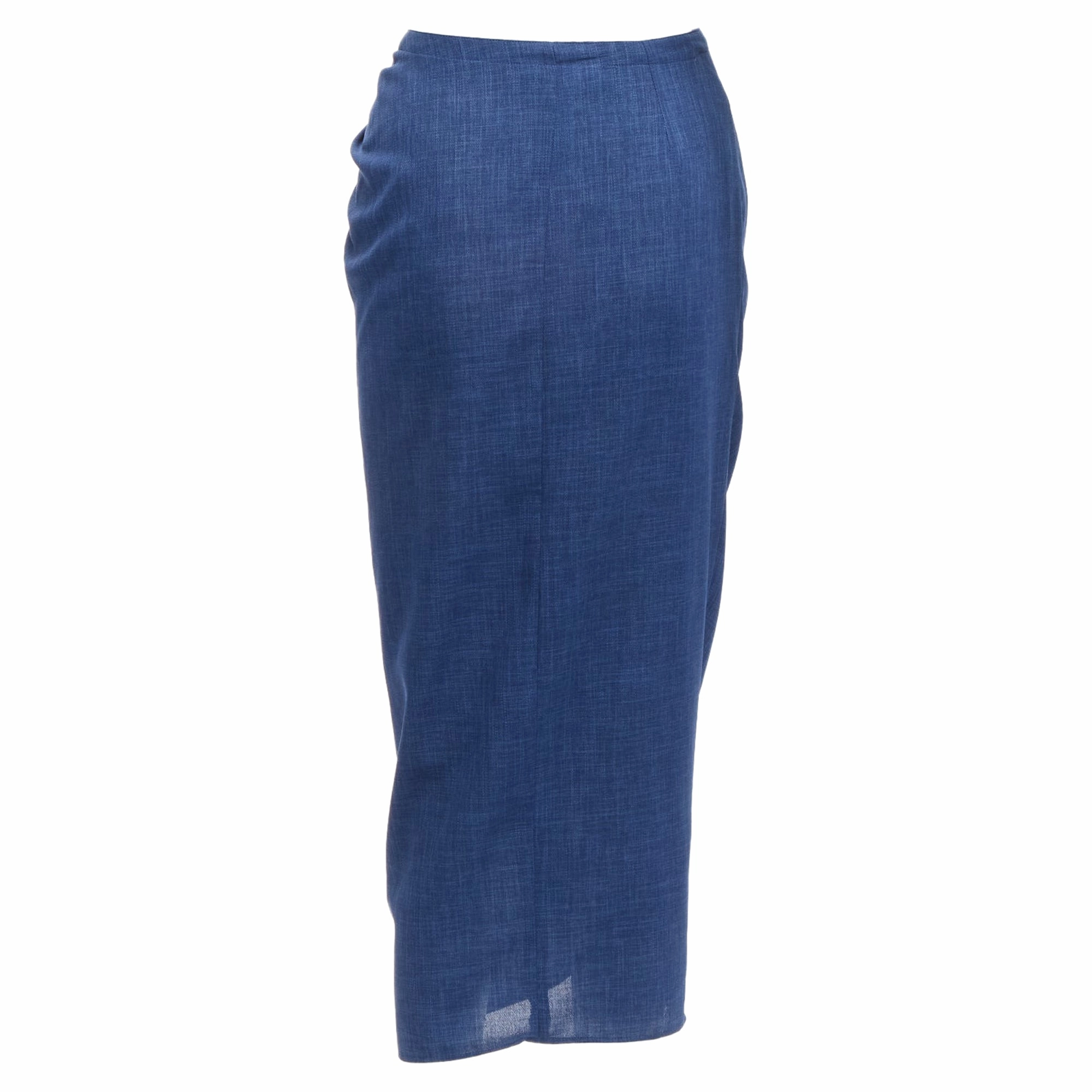 Thierry Mugler drape wrap waist button skirt