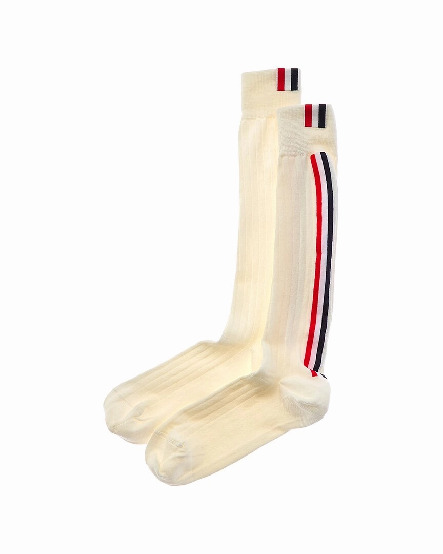 Thom Browne Over-The-Calf Wool-Blend Socks