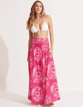 Tie Dye Skirt Dress - Rose Pink Swim Womens - bikinis clearance