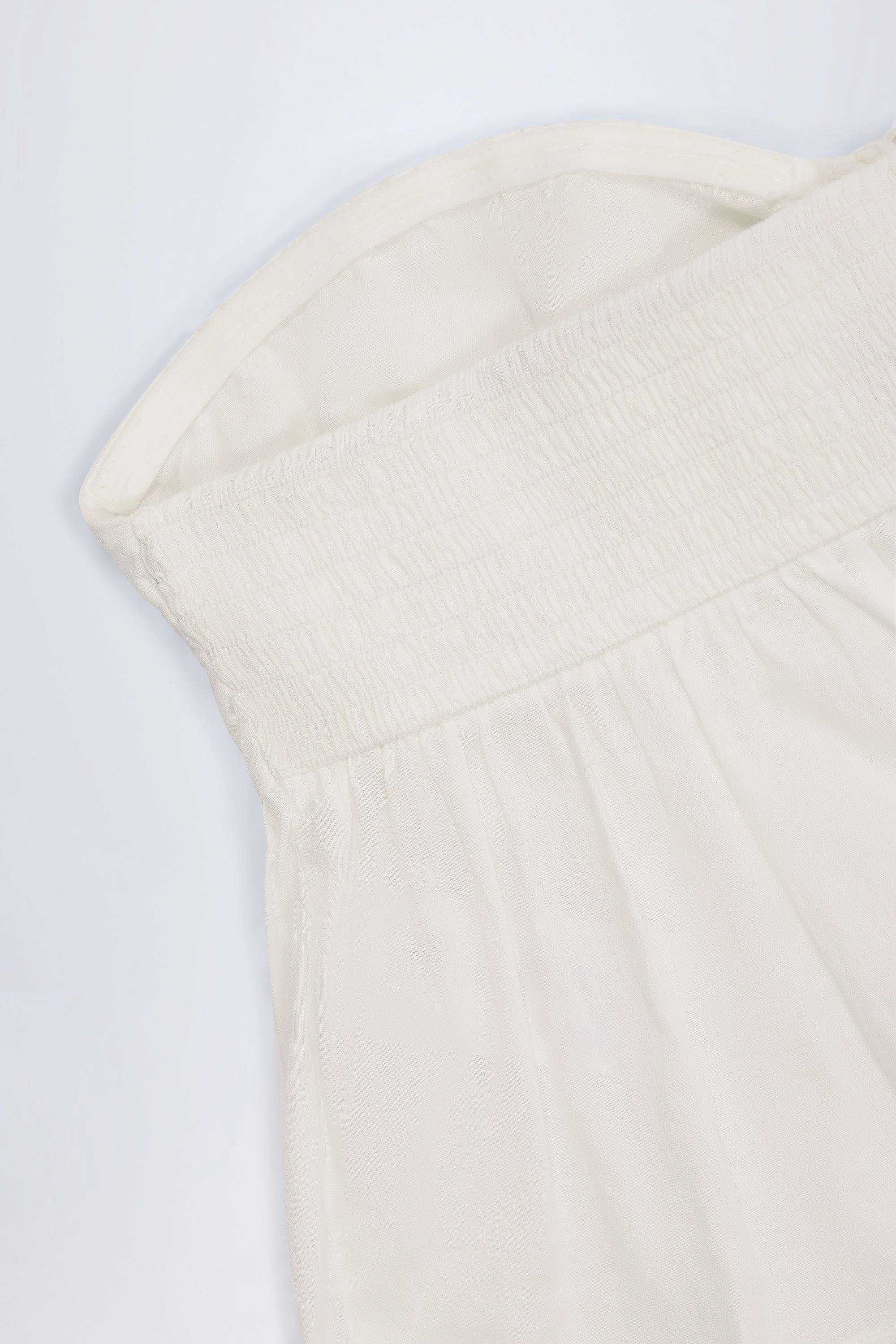 Tie-Front Strapless Cotton-Poplin Crop Top in White