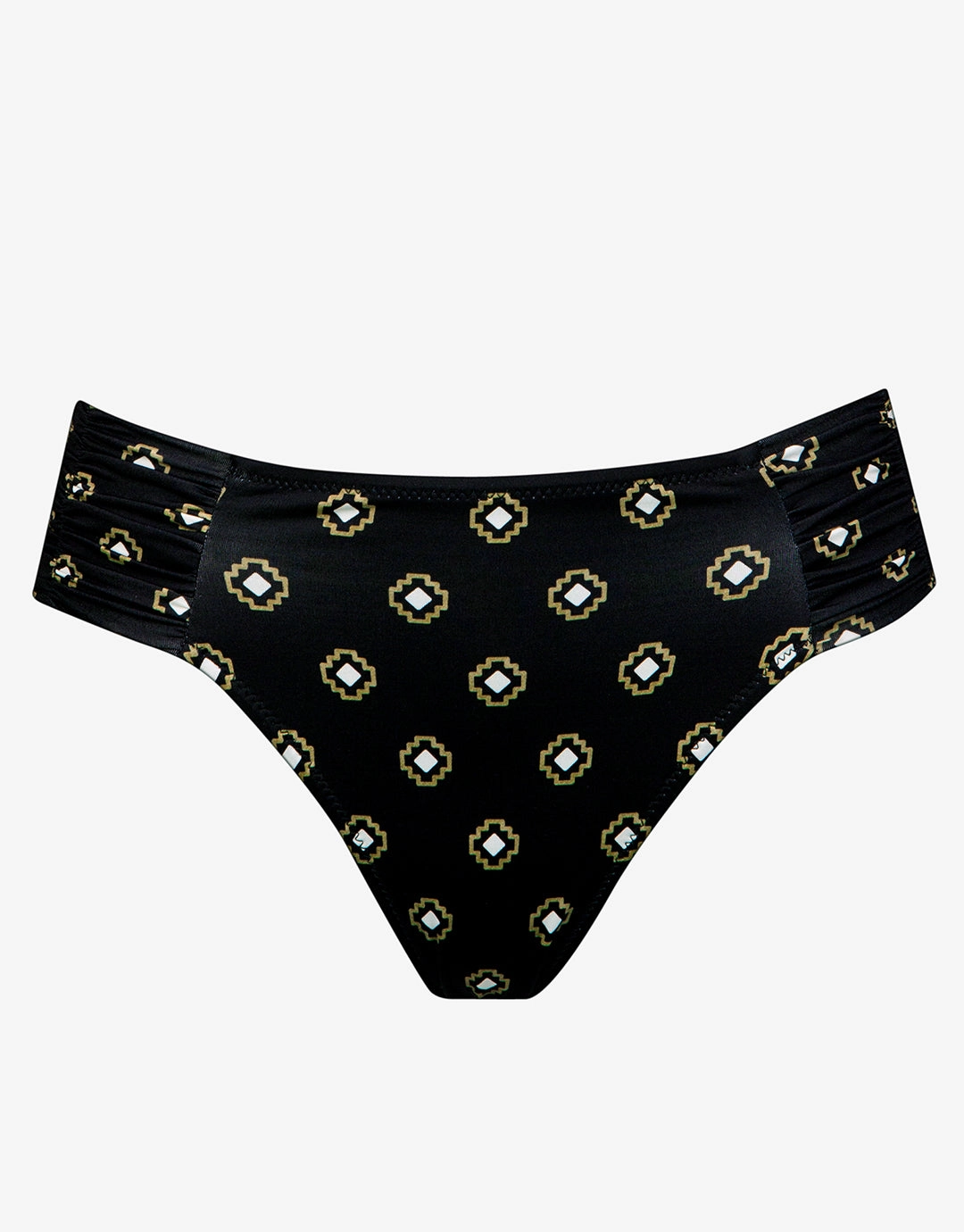 Tiles Craft Ruched Side Hipster Bikini Pant - Black Neutrals Swim Womens - beachwear discount