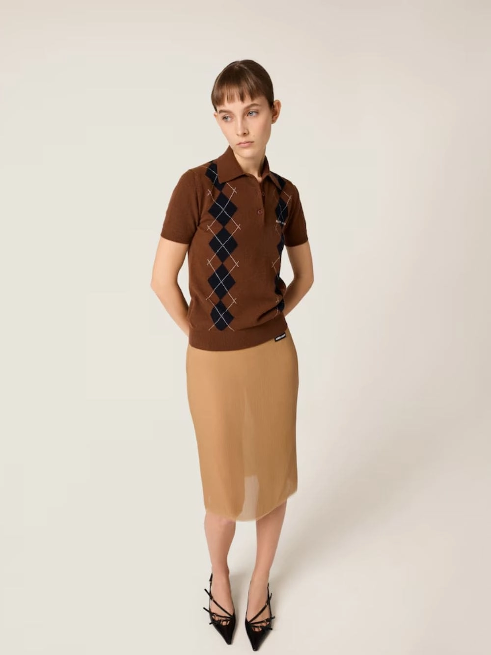 Tobacco Cashmere Polo Shirt