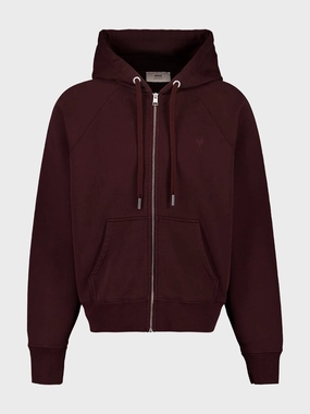 Tonal Ami de Coeur Zipped Sweatshirt in Eggplant Tops Mens - thermal tops