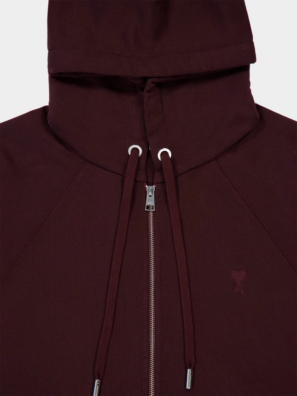 Tonal Ami de Coeur Zipped Sweatshirt in Eggplant