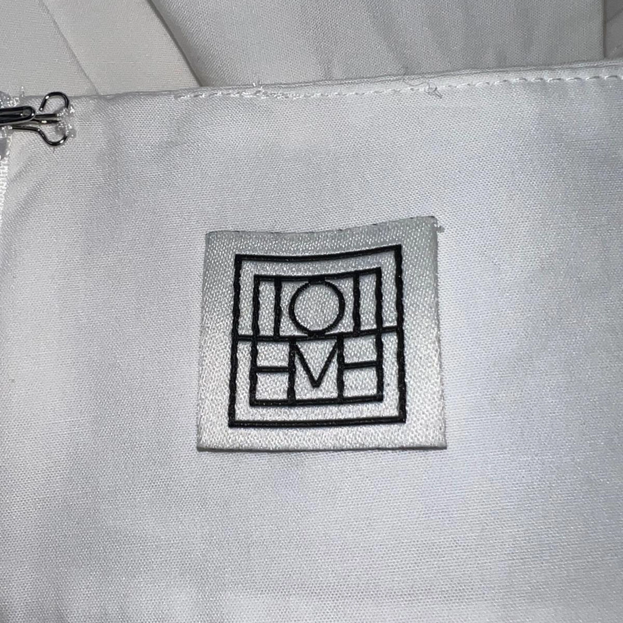 Totme Tie-Waist Midi A-Line Skirt in White Cotton