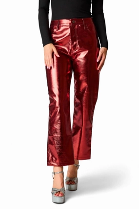Travolta High-Rise Metallic Pants In Bronze womens peg pants deal