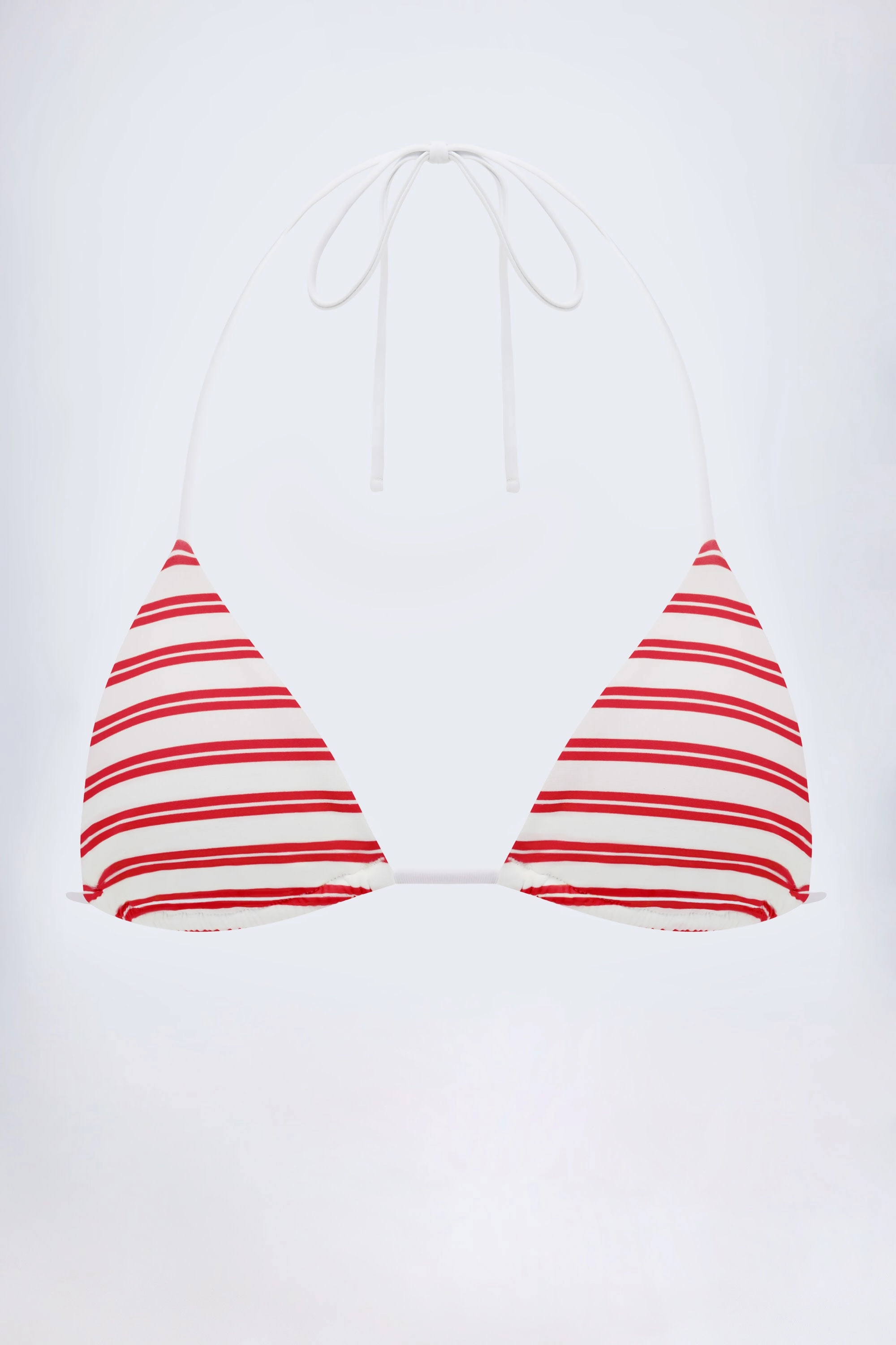 Triangle Bikini Top in Cherry Red Double Stripe