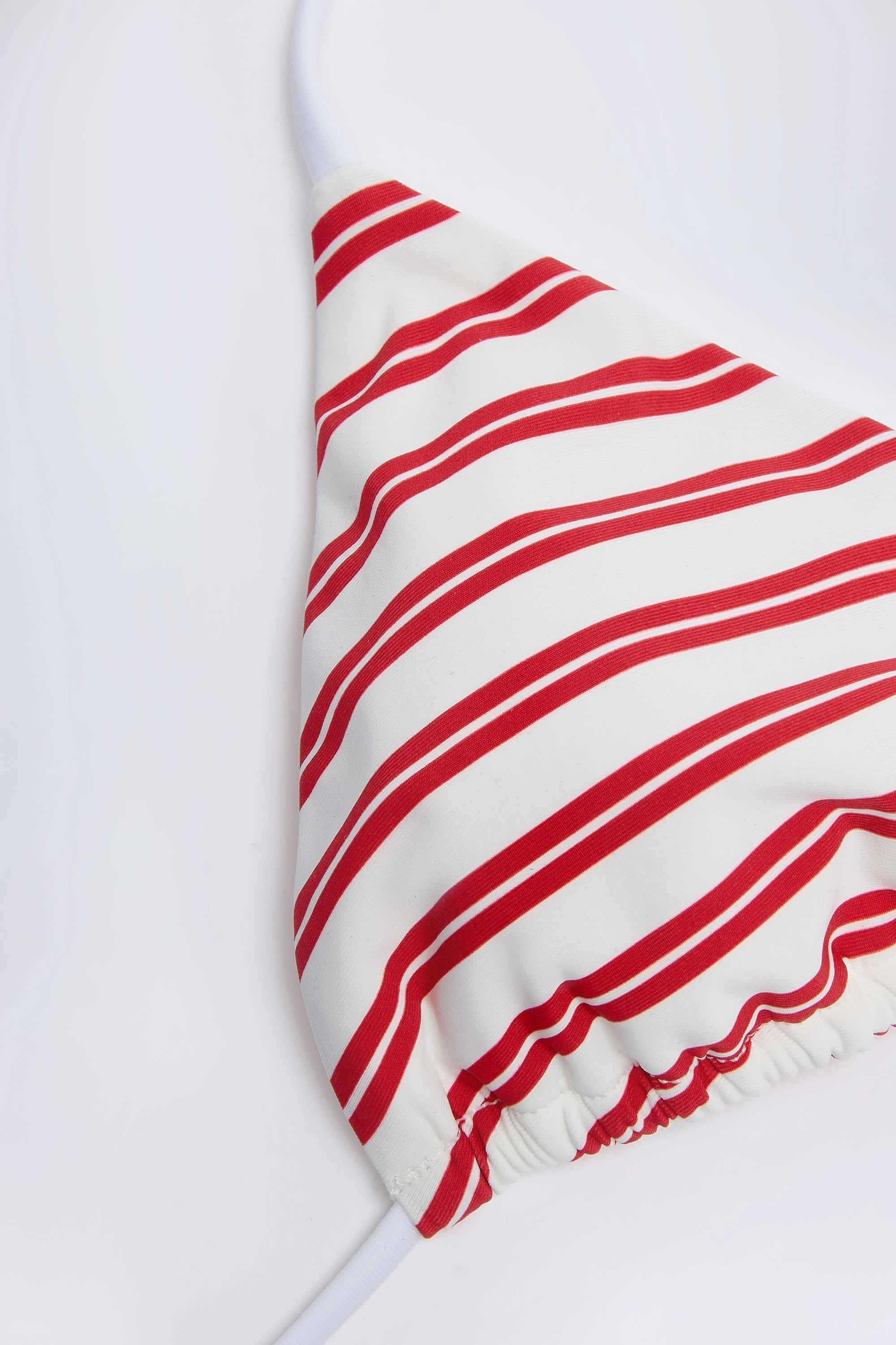 Triangle Bikini Top in Cherry Red Double Stripe