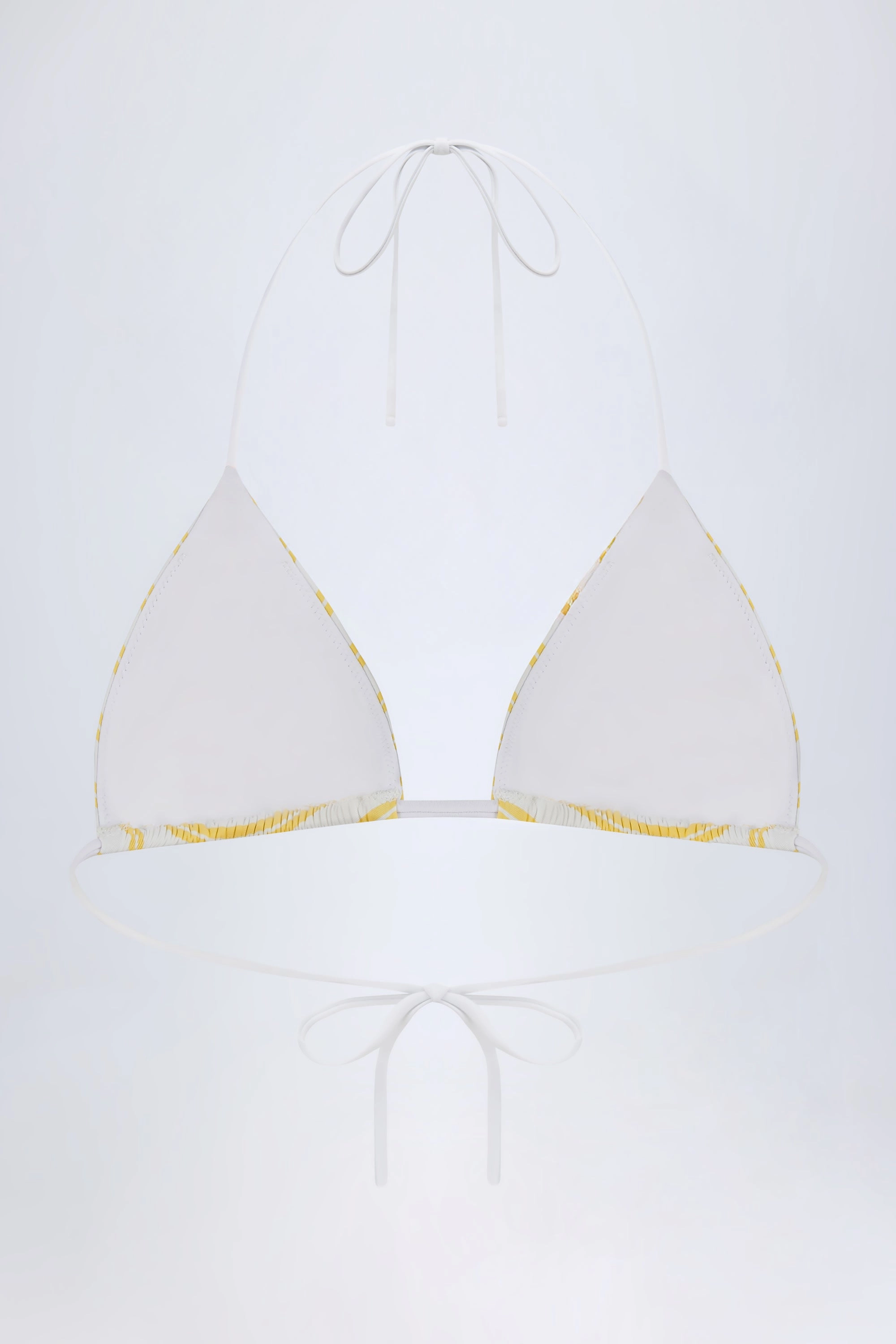 Triangle Bikini Top in Lemon Yellow Double Stripe