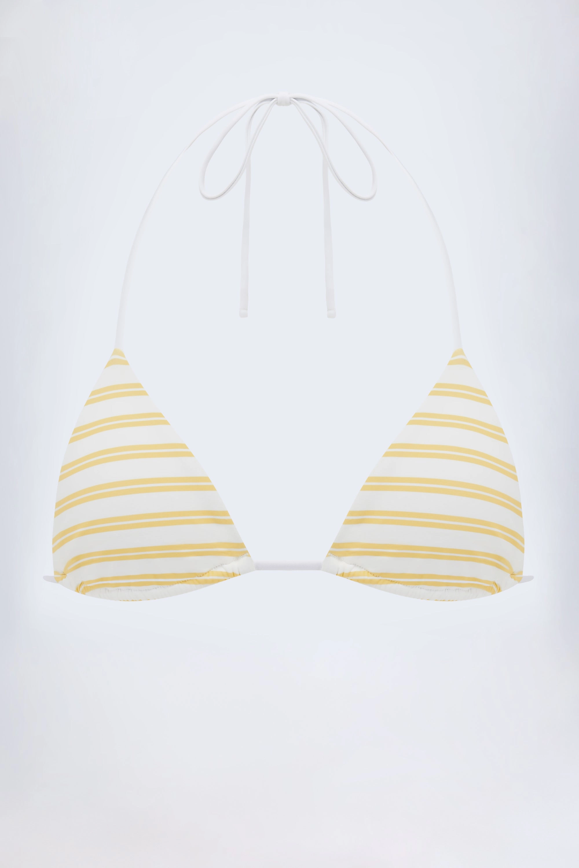 Triangle Bikini Top in Lemon Yellow Double Stripe