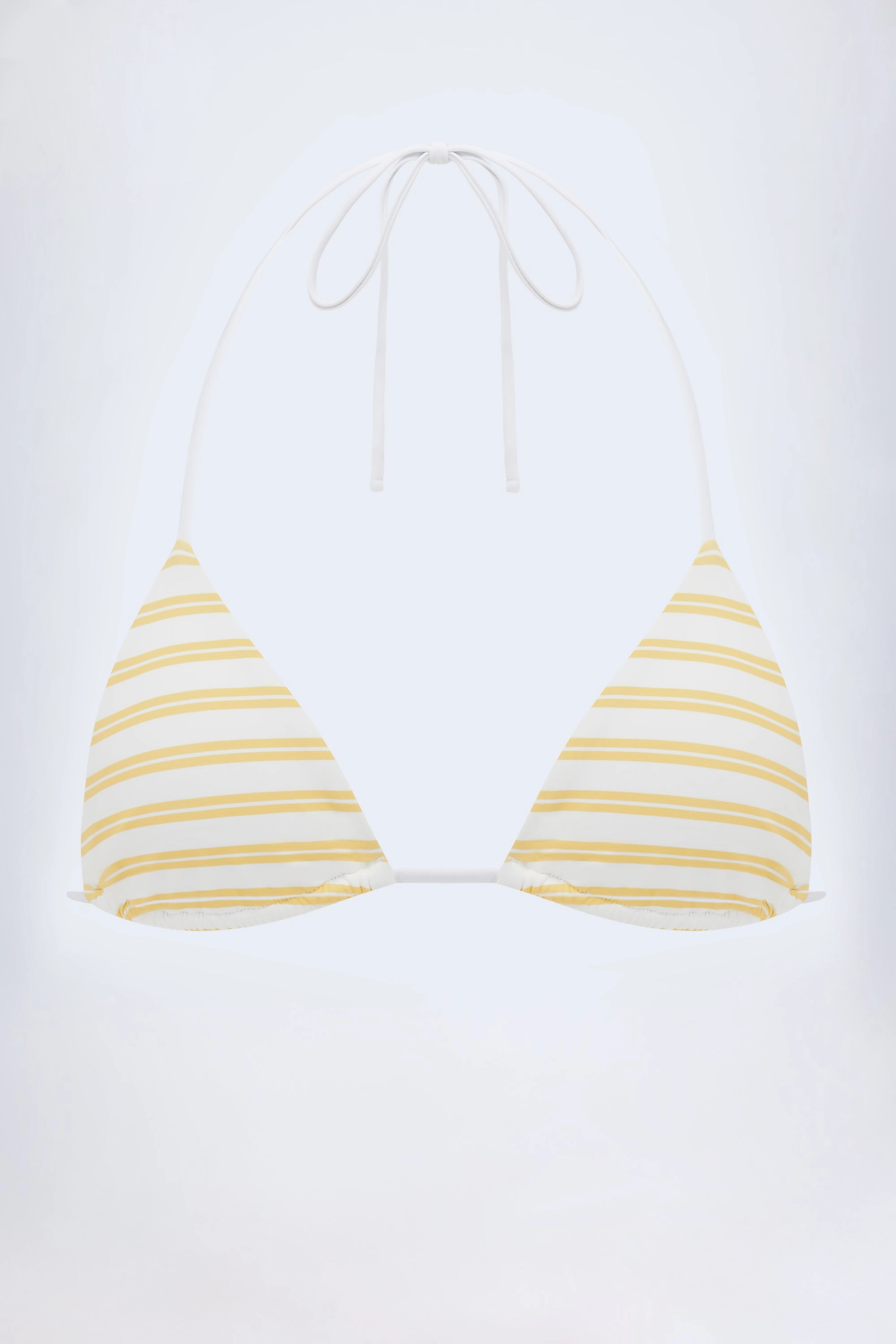 Triangle Bikini Top in Lemon Yellow Double Stripe