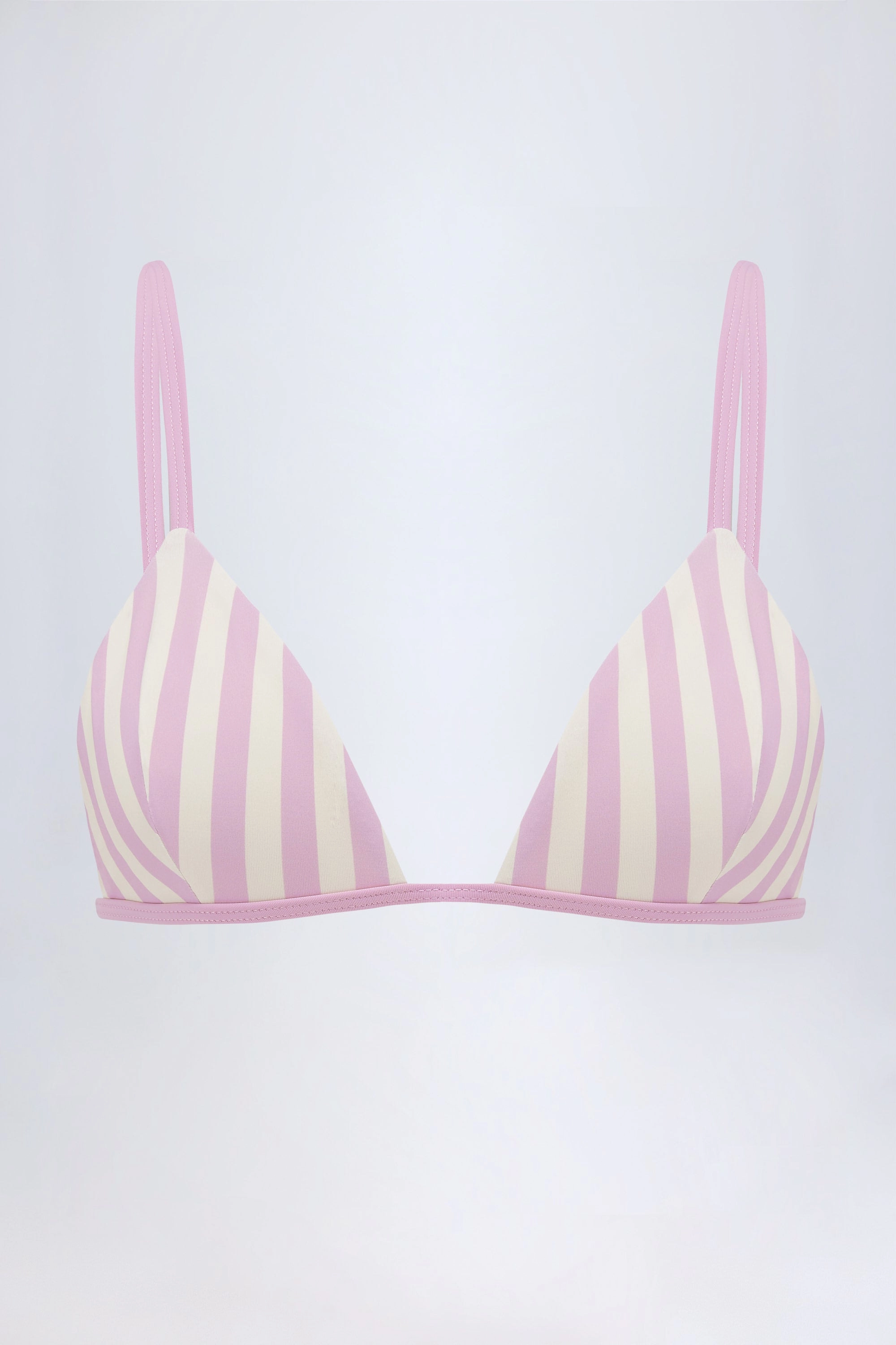 Triangle Bikini Top in Mauve Stripe