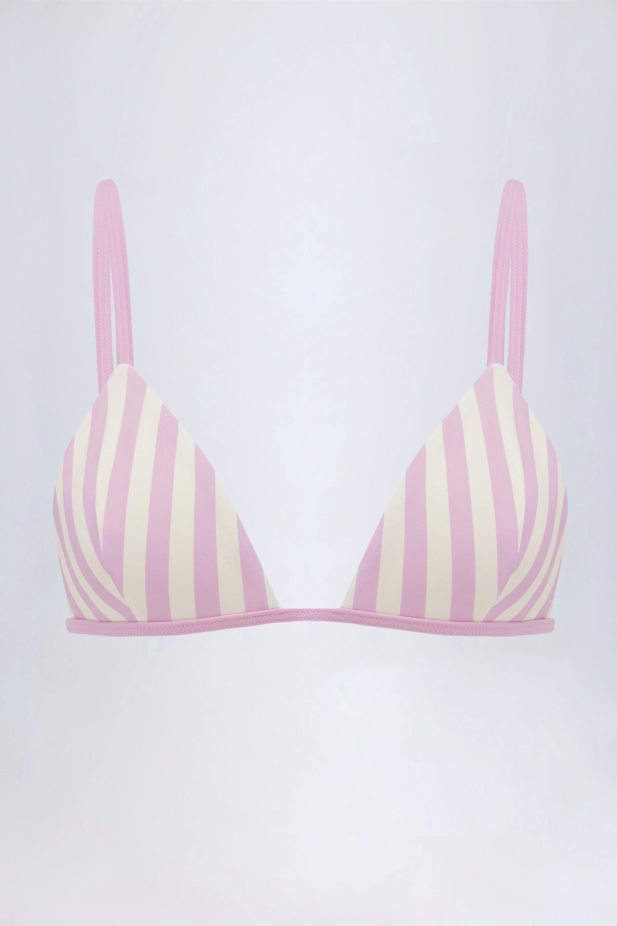 Triangle Bikini Top in Mauve Stripe