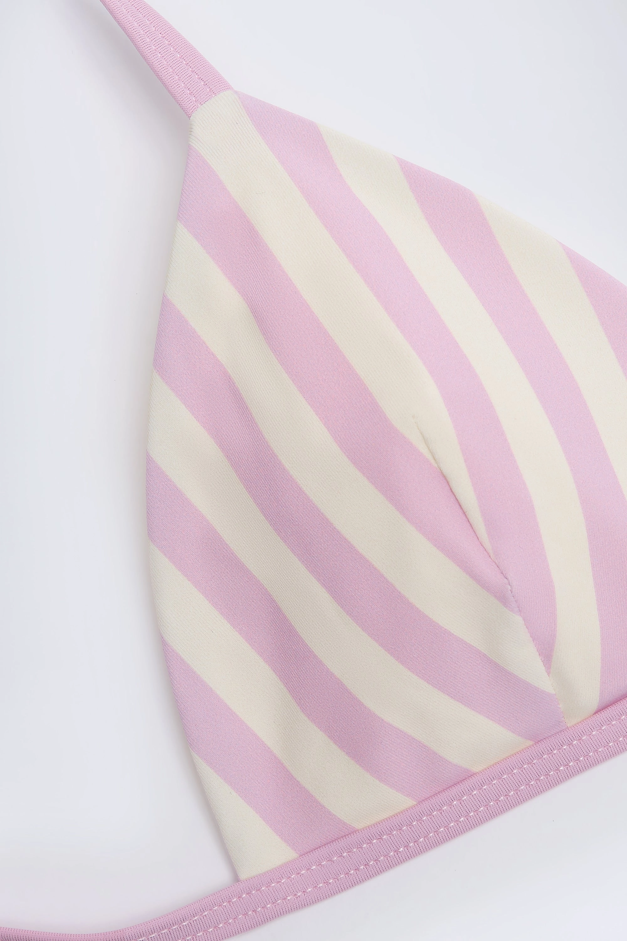 Triangle Bikini Top in Mauve Stripe