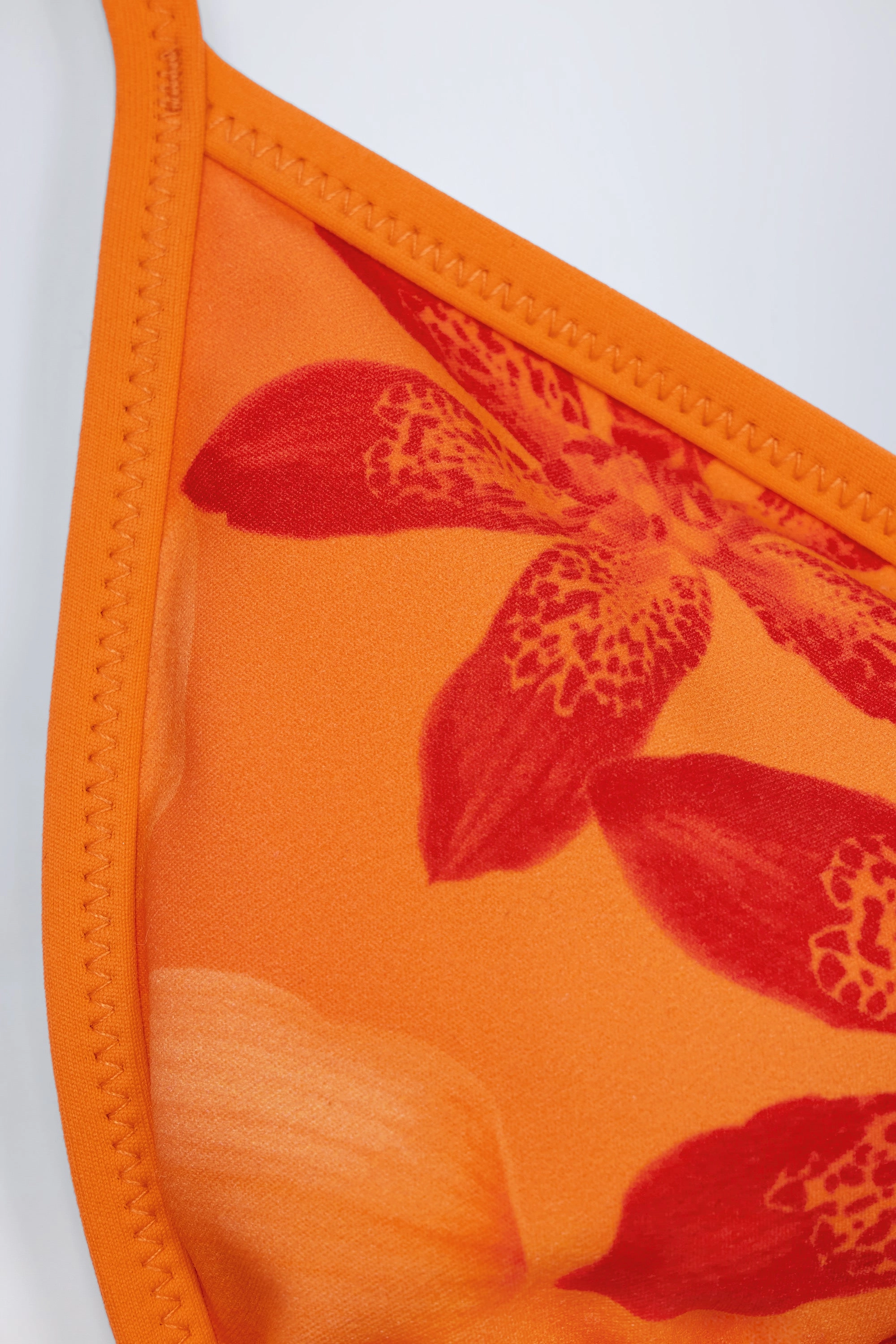 Triangle Bikini Top in Orange Orchid Print