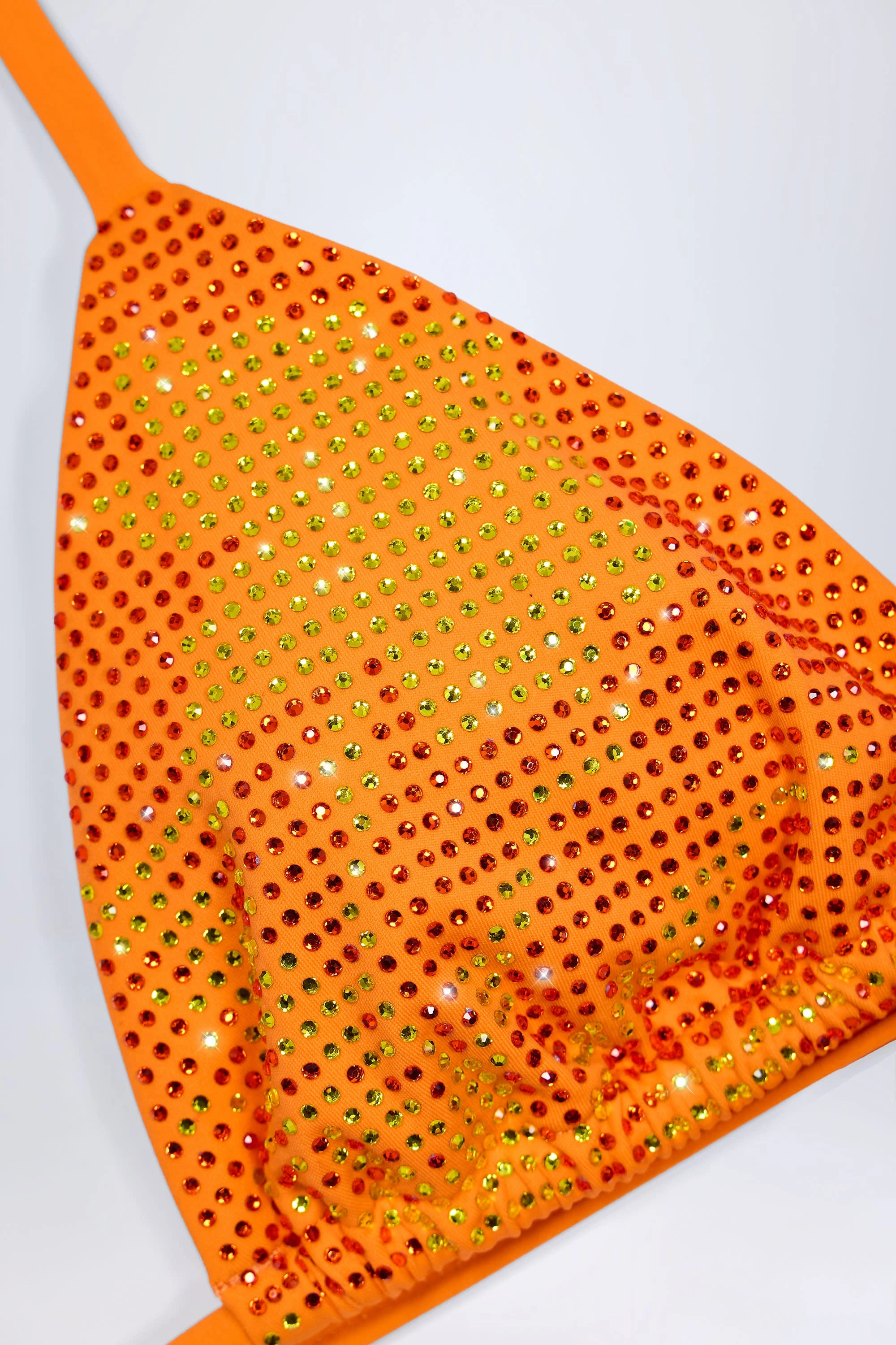 Triangle Bikini Top in Orange Tropical Hotfix