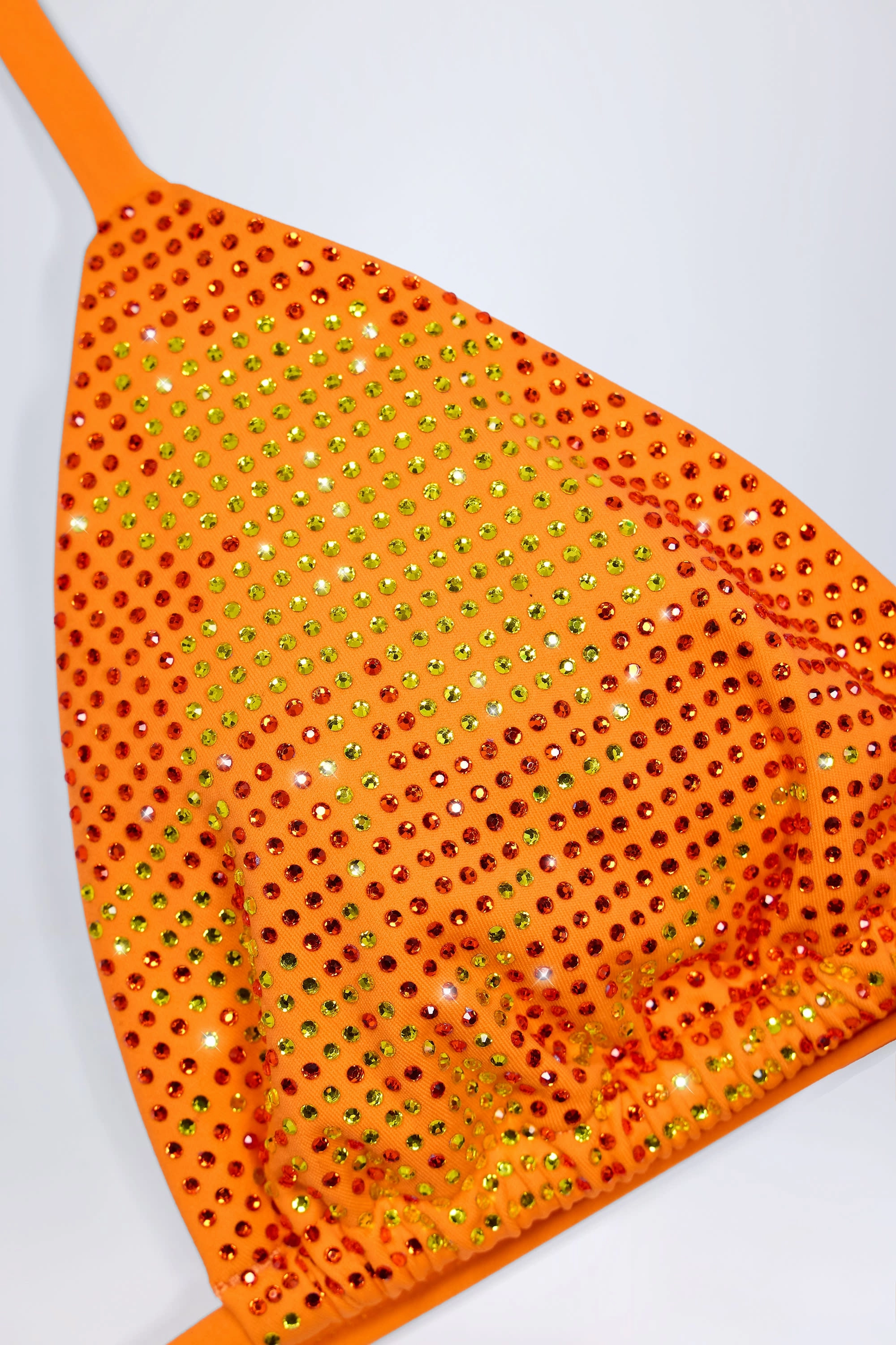 Triangle Bikini Top in Orange Tropical Hotfix